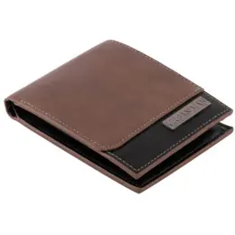 Urban Man Quinn Double Layer PU Wallet Black Tan Closed